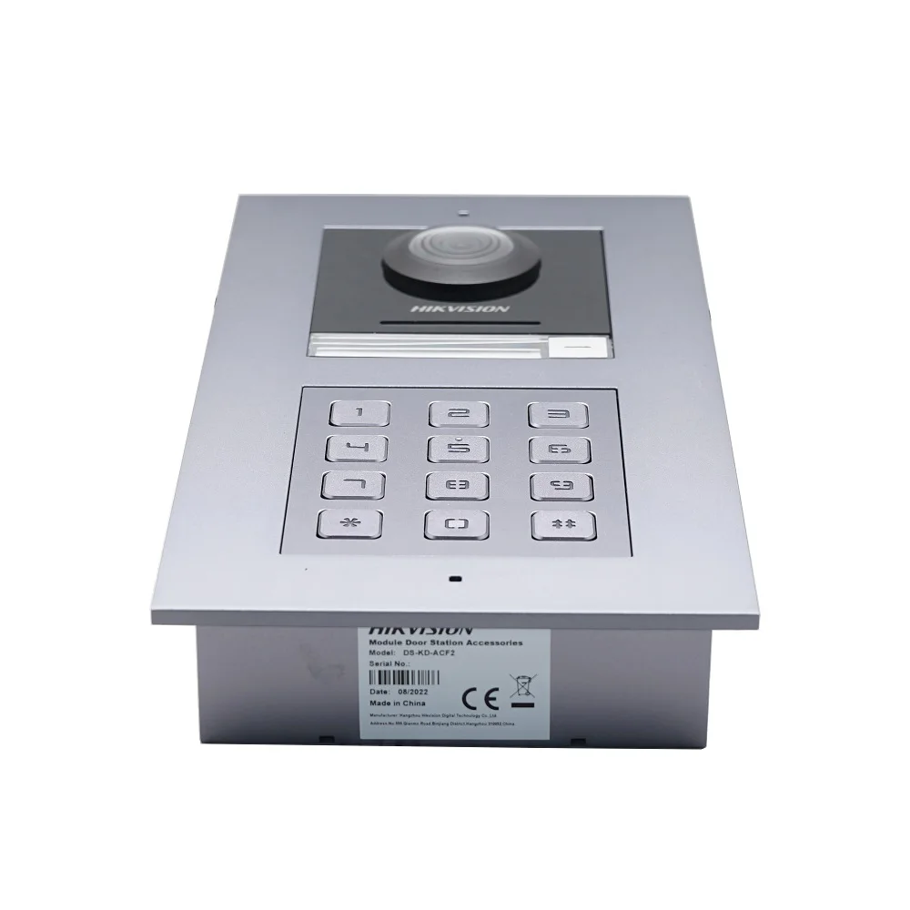 HIKVISION-KIT de intercomunicador de vídeo 802.3af, multilenguaje, incluye DS-KD8003-IME1(B), DS-KH6350-WTE1 e interruptor POE