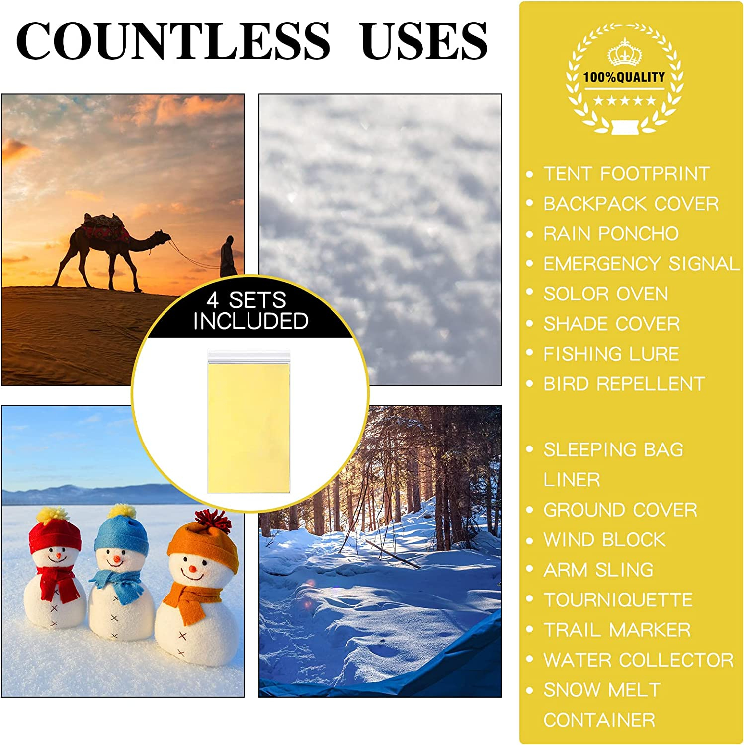 5-30Pc 야외 비상 금은 생존 담요 방수 응급 처치 구조 커튼 호일 열 군사 담요130X210Cm