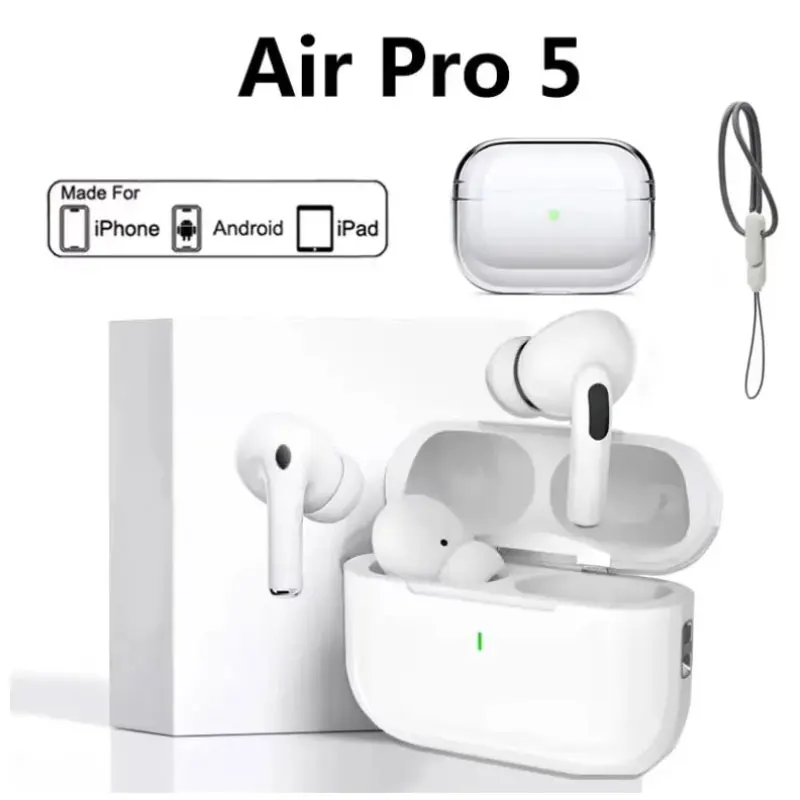Беспроводные Bluetooth-наушники для Air pro5, гарнитура TWS Max с чехлом, гарнитура с шумоподавлением для iPhone, наушники Android