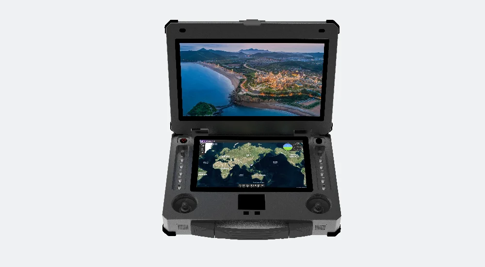 Unmanned Vehicle Monitoring Station Factory Uav Ground Station Dule Screen High Brightness Display Drone Uav Ground Controller