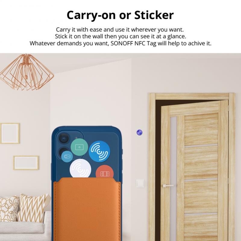 SONOFF NFC Tag Smart Home EWeLink 215 Chip 540 Bytes Smart Tags Shortcuts Tap To Trigger Smart Scene For NFC-enabled Phones