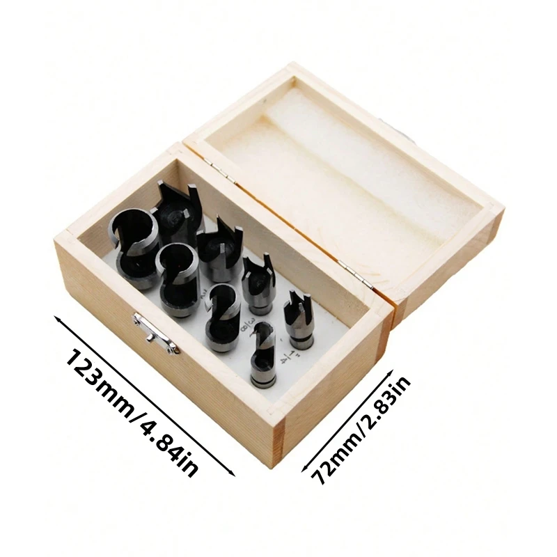 8 ชิ้นเหล็กคาร์บอนเครื่องตัดปลั๊กไม้เจาะไม้เจาะ Bits Barrel Claw ประเภทรอบไม้ Tenon เจาะ Bits