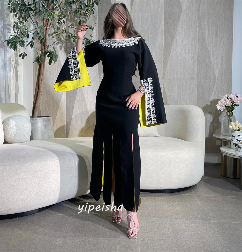 Personalizado jiayigong clássico estilo moderno formal noite o-pescoço a linha beading tornozelo-comprimento vestidos de ocasião sob medida