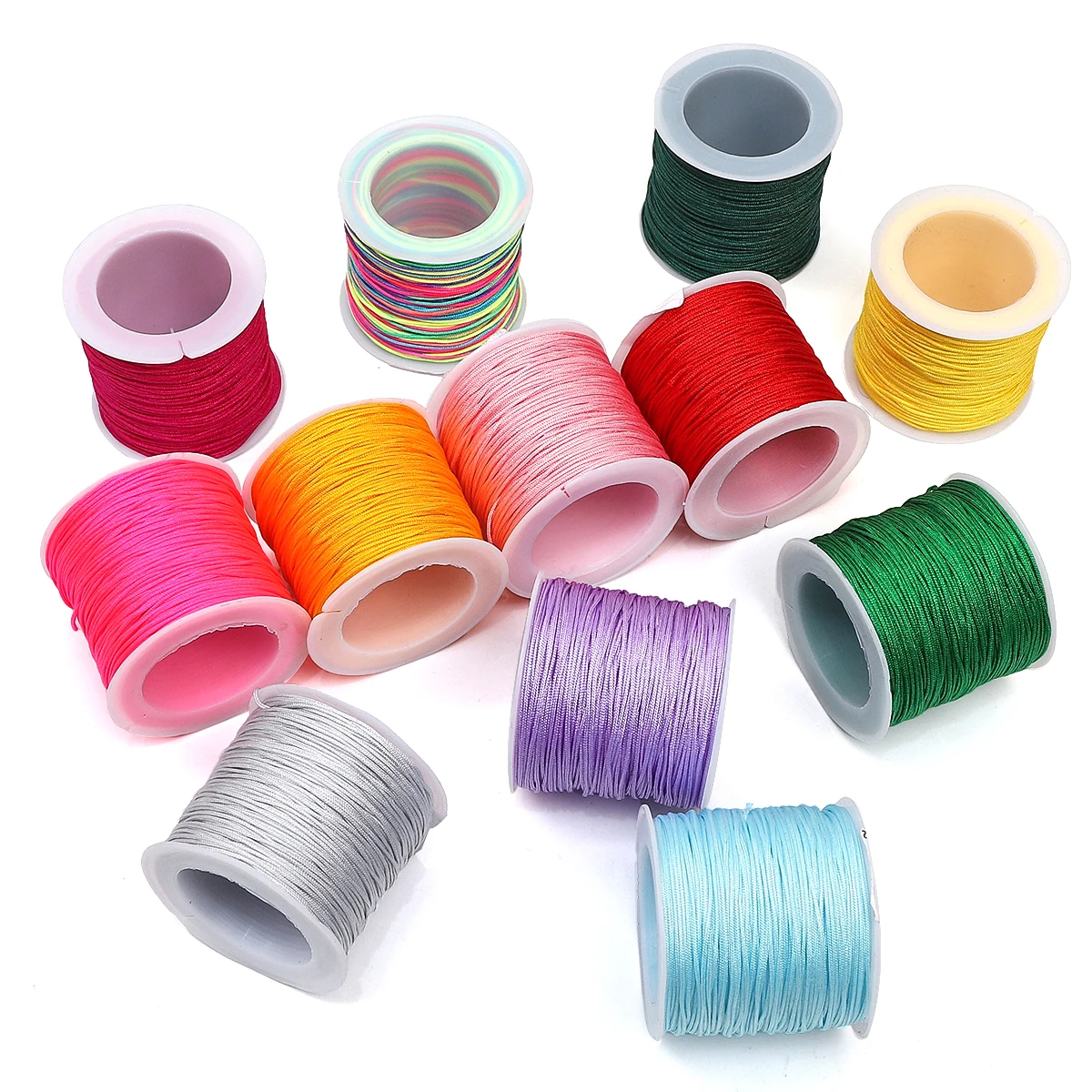 50 M/ม้วน 0.8 มม.ด้ายไนลอนจีน Knot สร้อยข้อมือ Braided String สําหรับ DIY Tassels Beading String เครื่องประดับทํา