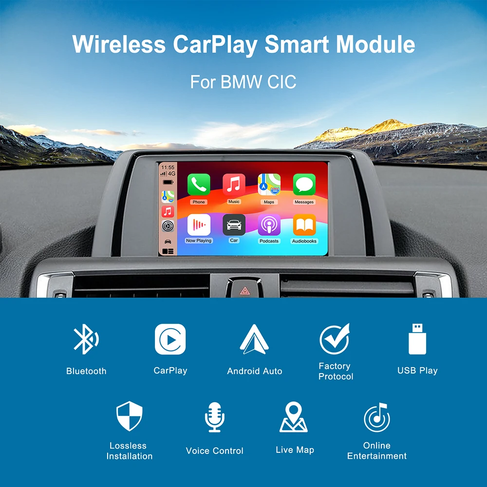 Draadloze CarPlay Android Voor BMW NBT CIC-systeem BMW NBT CIC-systeem 1 2 3 4 5 6 7-serie X1 X3 X4 X5 X6 MINI E60 E84 E70 F26 F25