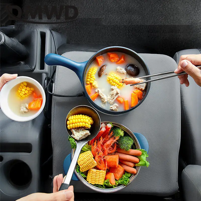 2L Multicooker Dùng Cho Xe Ô Tô, Xe Tải 12V 24V Không Dính Cơm Điện Hấp Thực Phẩm Xào chảo Gắn Xe Hơi Nồi Lẩu Mì Nồi Hơi