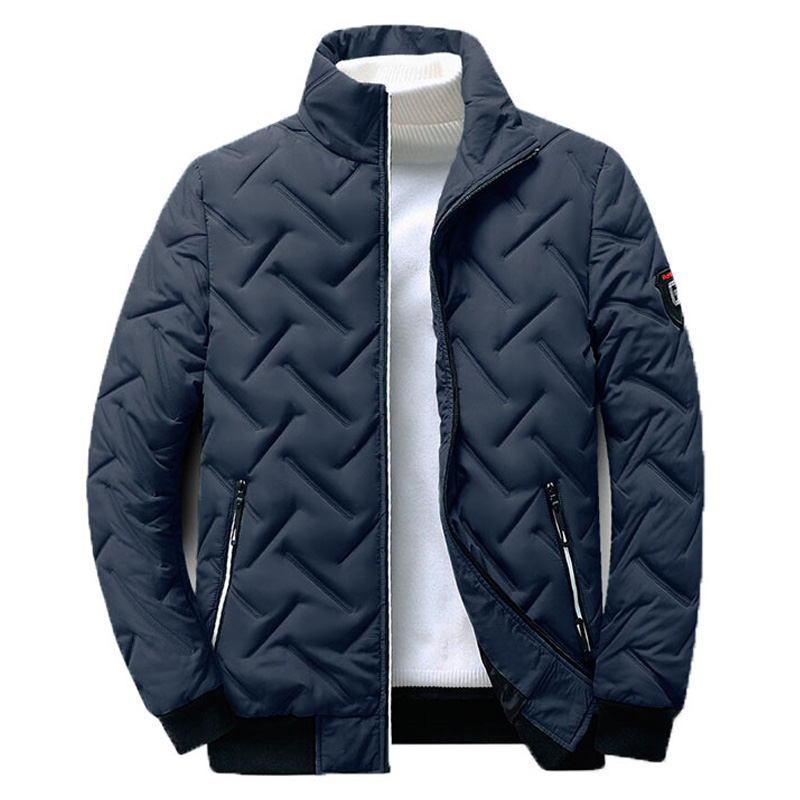 Casacos de inverno masculinos casual sólido standcollar leve parkas casaco masculino manga longa blusão acolchoado jaquetas frias