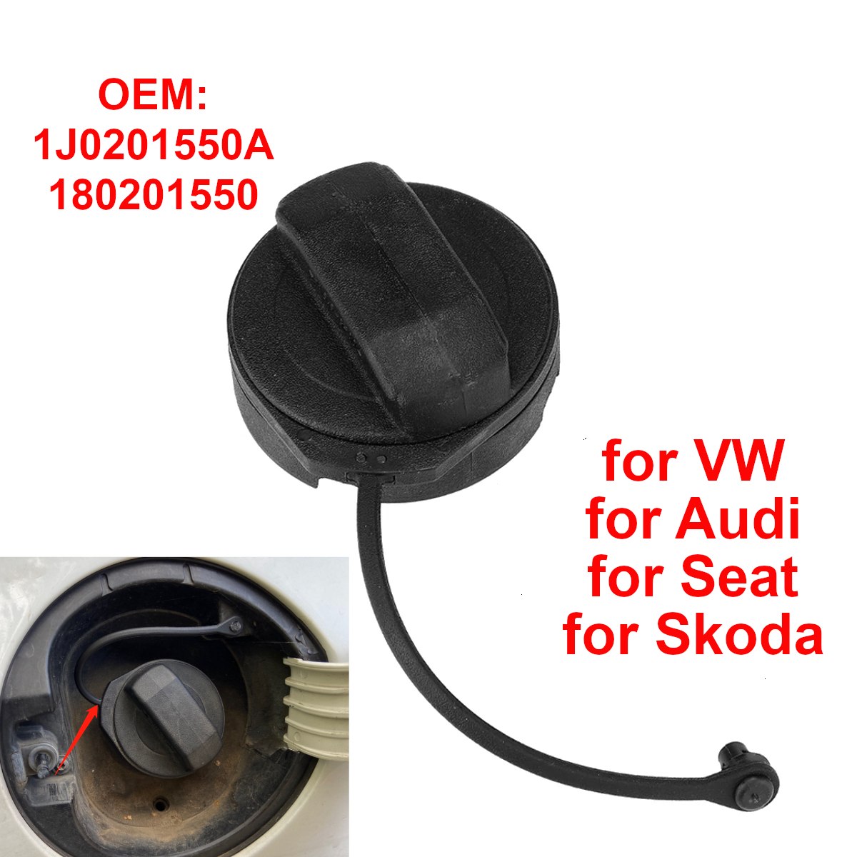 車のオイル燃料タンクキャップカバーロープループ 180Z01556 VW ゴルフジェッタパサートポロアウディ A3 A4 A6 シュコダオクタビアレオン用シート