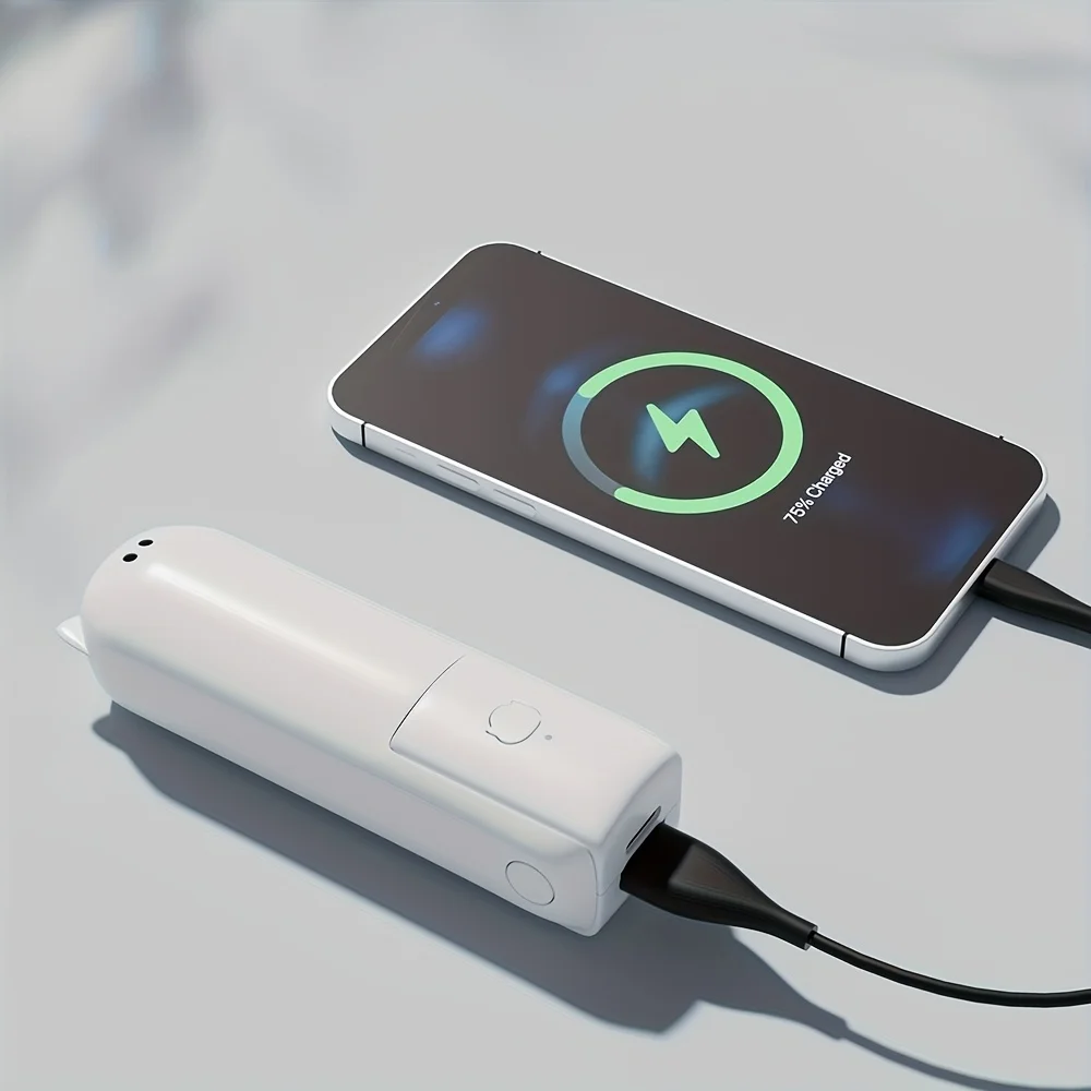 XIAOTREE Tragbarer Mini-Handventilator, kleiner Taschenventilator, wiederaufladbarer USB-Akkuventilator, zusammenklappbarer, kühlender USB-Handventilator mit Powerbank