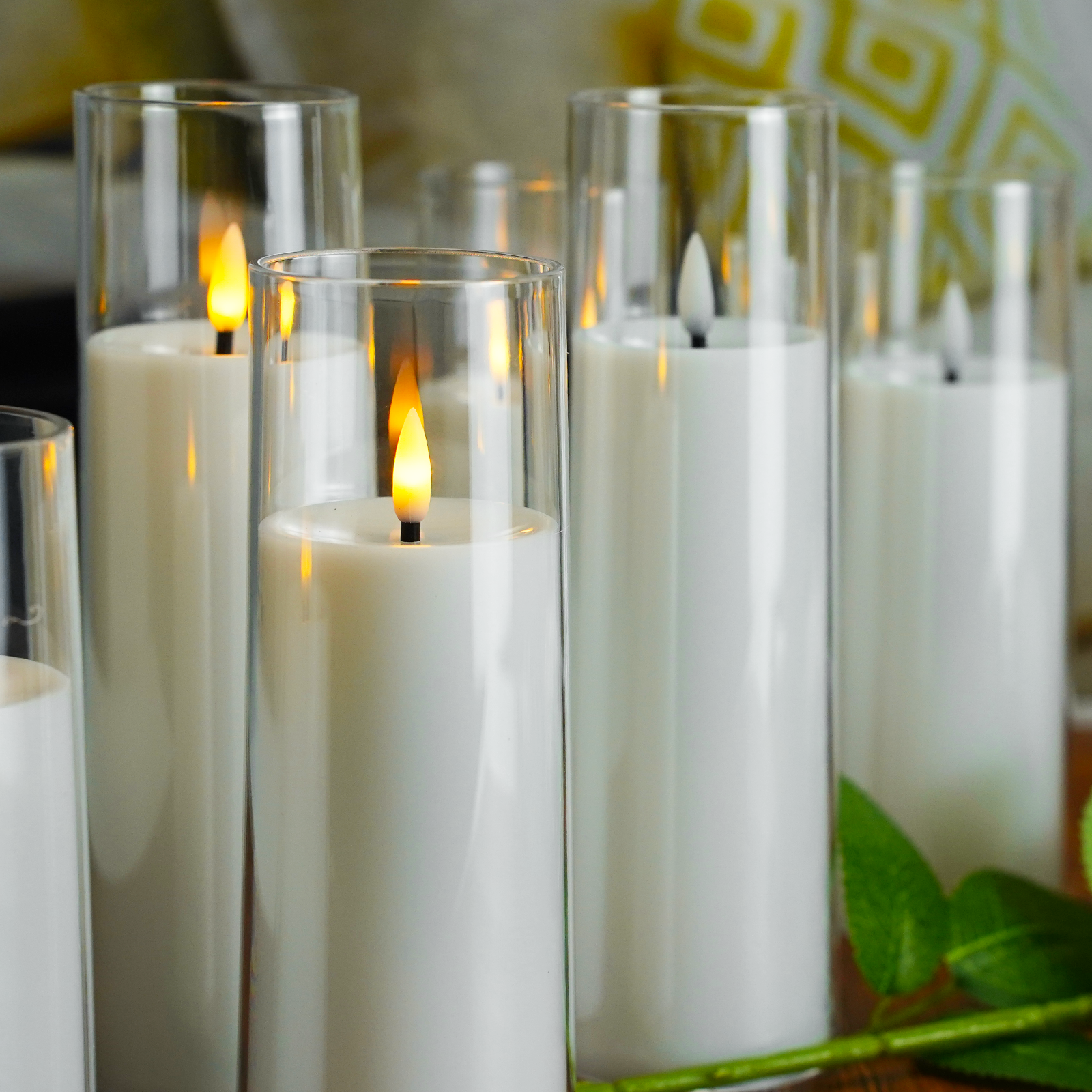 Velas LED sin llama, simulación de luz acrílica, lámpara de vela romántica para boda con Control remoto, decoración del hogar para fiesta y Navidad, 9 Uds.