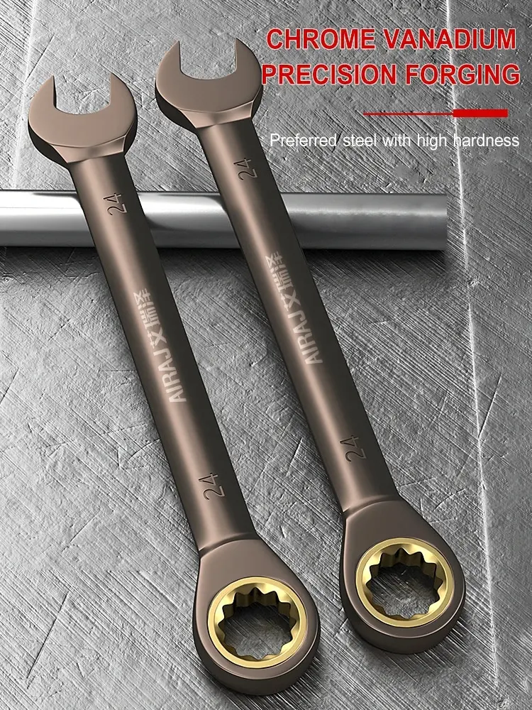 AIRAJ 6/8/10mm rafforza la chiave a cricchetto strumenti Hardware per la riparazione dell'auto ampia apertura a doppio scopo chiave manuale di alta qualità