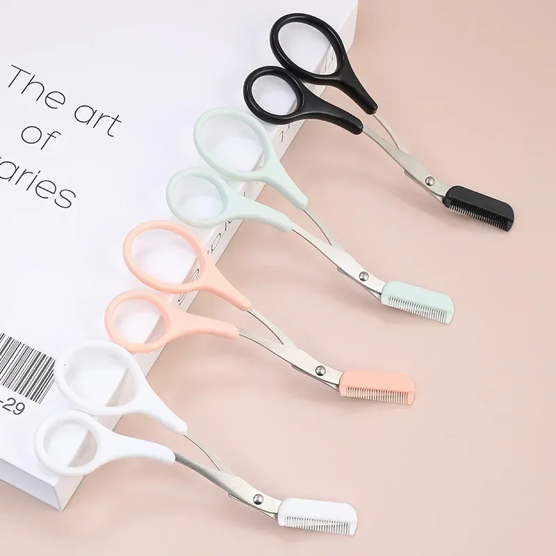 Wenkbrauwschaar met kam Ontharing Scheerapparaat Wenkbrauwen Vormgeven Make-up Tool Karsyngirl 1 Stuks Veilige Wenkbrauwtrimmer Roestvrij staal