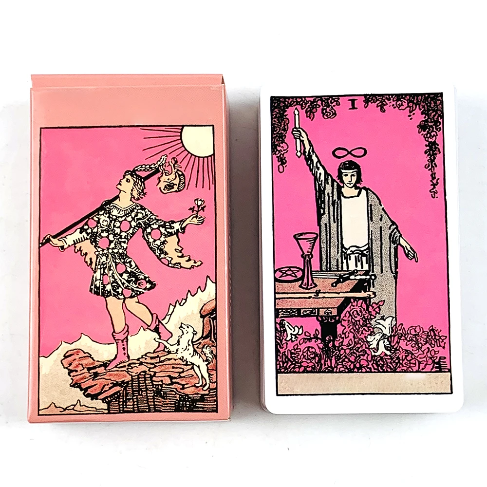 Jogo de cartas de tarô rosa clássico baralho de adivinhação versões em inglês edição oracle jogo de mesa, jogos de festa jogo de férias
