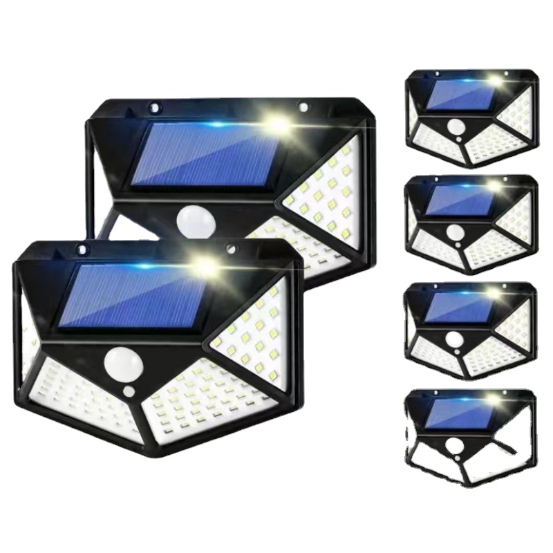 100 LED Solar Wall Lights Outdoor Lamp PIR Motion Sensor Powered Sunlight Street  for Garden