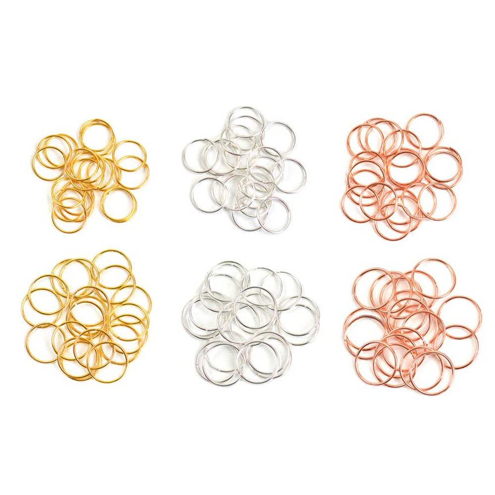 100 Cái/lốc Vàng/Bạc Tóc Bện Dreadlock Đính Hạt Tay Kẹp Viền Vòng Vòng Tròn Appro 13Mm Lỗ Bên Trong