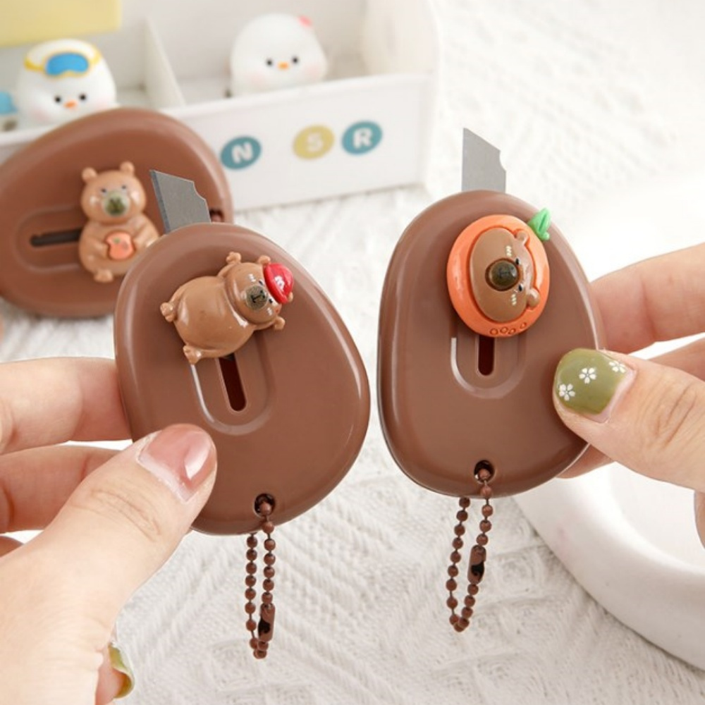 Kapibala-Kawaii Mini Utility Faca, Portable Pocket Cutter, Abridor Envelope, Ferramenta de Corte de Papel, Artesanato, Material Escolar e Escritório