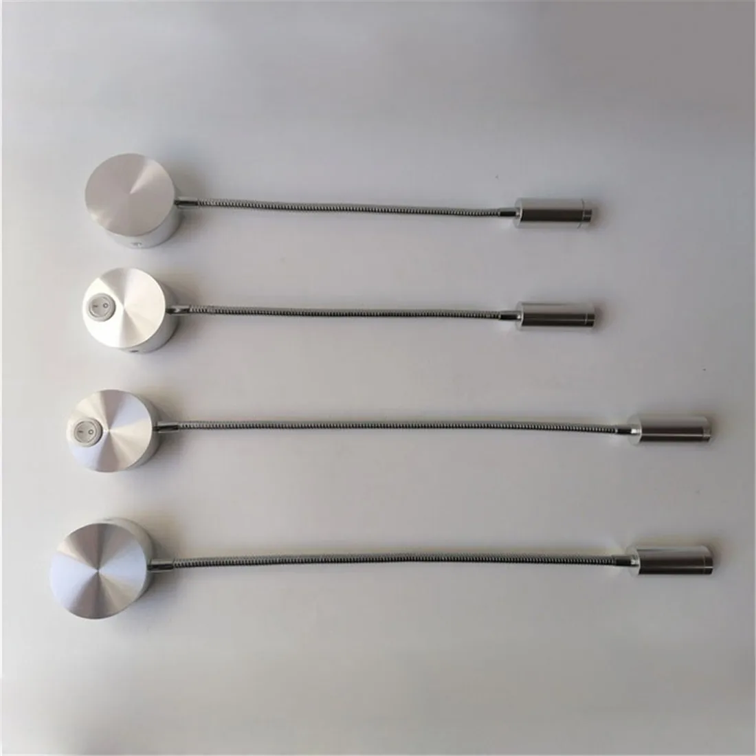 L40cm Cổ Ngỗng Dài 3W Đèn Đầu Giường Tường Led Chiếu Sáng Công Tắc Đen Vòi AC90-260V 110V 220V đèn Đọc Sách Sách Đèn