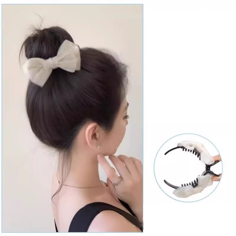 Synthetische weibliche Fleischbällchenköpfe, Blütenknospen-Haar, sanfte Perücke, erhöhen das Haarvolumen, Clip-Kopf-Zubehör