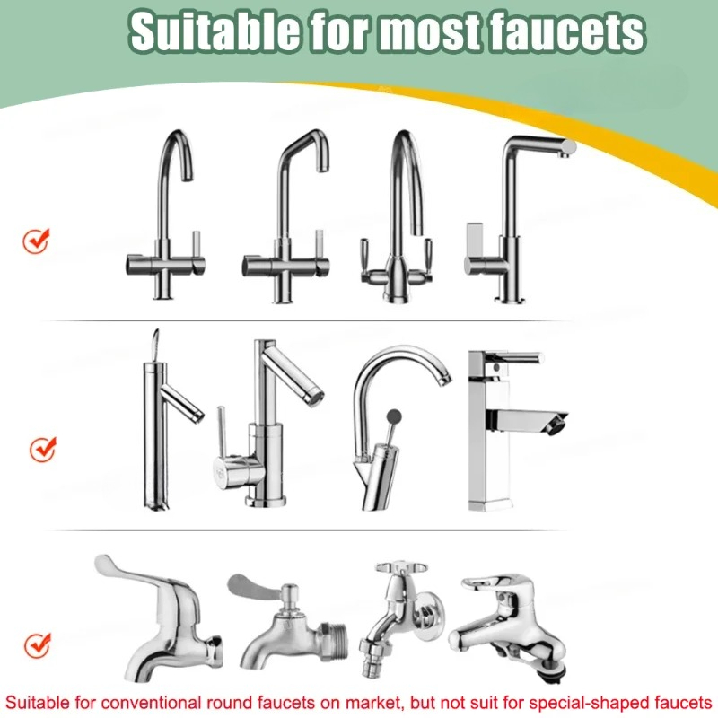 360 Degree Rotatable 2/3 Mode Faucet Extender Water Saving Bubbler Nozzle Adapter for Kitchen & Bathroom Home Faucet Accessories