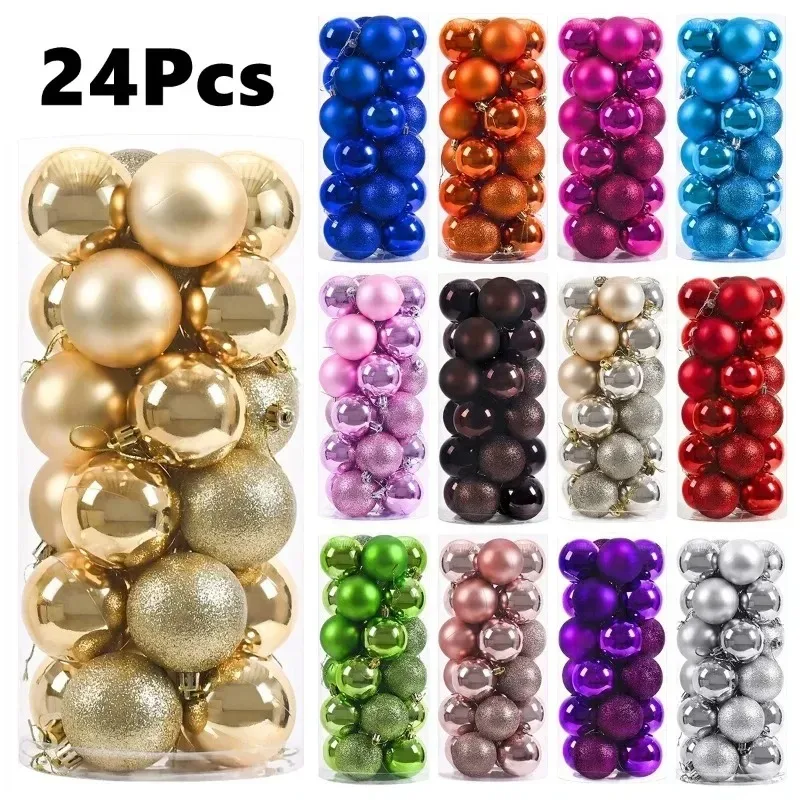 24 Stücke 3/4/6 CM Weihnachtskugeln Dekoration Weihnachtsbaum Hängende Ornamente für Party Decor Neujahr Navidad Geschenk 2026 Zubehör