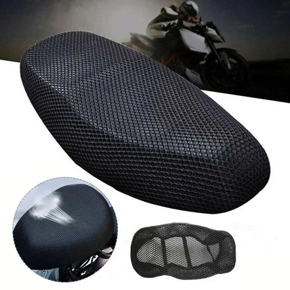 Almohadilla antideslizante de tela de malla 3D para motocicleta, funda para asiento de bicicleta eléctrica, fundas transpirables de verano, funda de red para cojín, nuevo