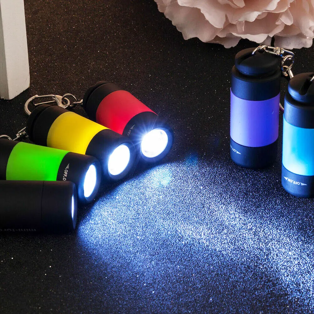 Mini linterna portátil, llavero de bolsillo recargable por USB, linternas impermeables para senderismo al aire libre, Mini lámpara de Camping, linterna