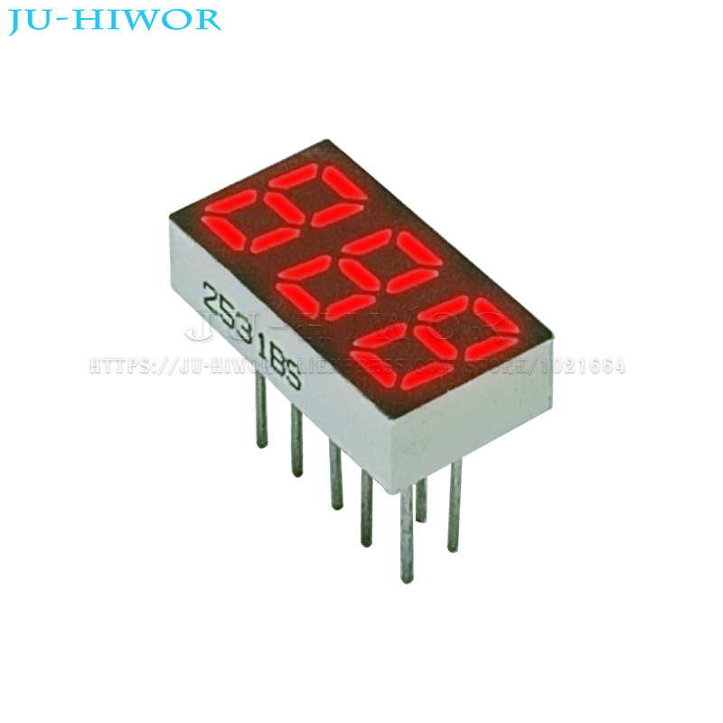 10 peças 0.25 Polegada 10 pinos 2531as 2531bs 3 dígitos bits 7 segmentos vermelho led display digital digitron ânodo comum cátodo C-C C-A