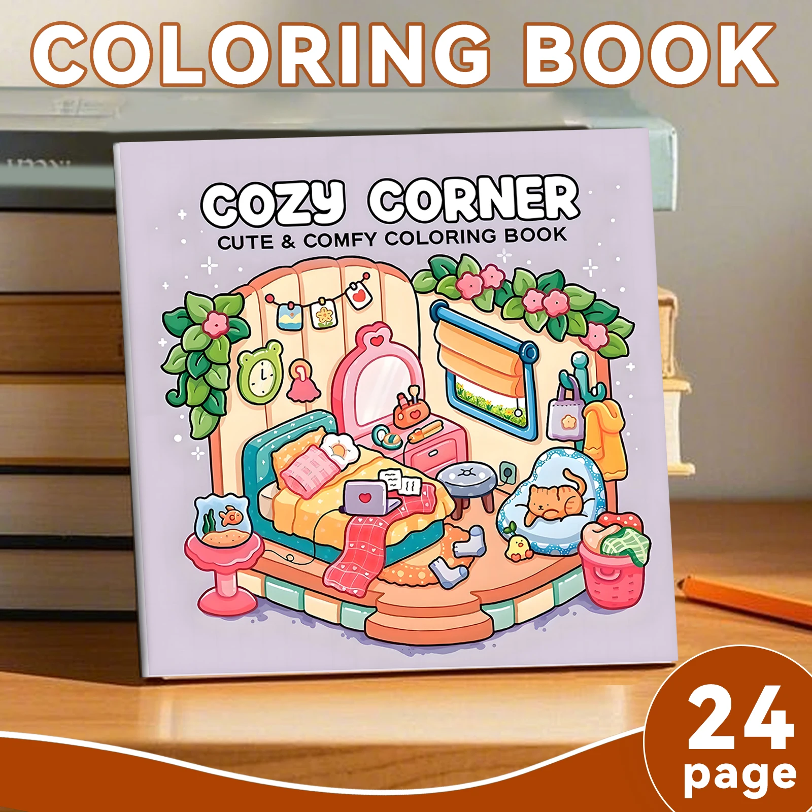 COZY CORNER CUTE & COMFY Libro para colorear para adultos y adolescentes con libro educativo de garabatos para relajación