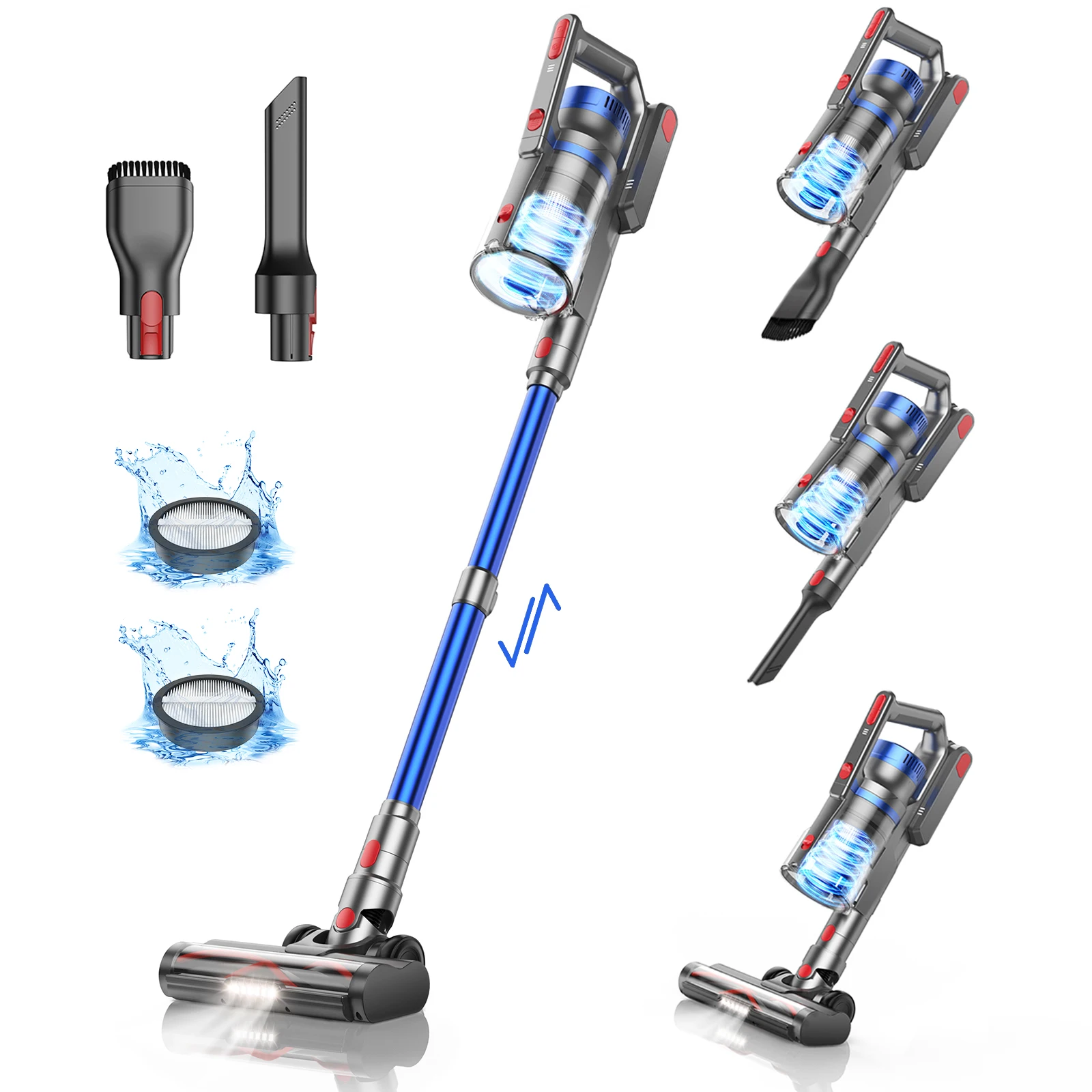 55 Phút 36KPA Công Suất Hút 450W Không Dây Máy Hút Bụi Cho Thú Cưng Đồ Gia Dụng 1.2L Bụi Cốc Có Thể Tháo Rời Pin Cầm Tay JR500