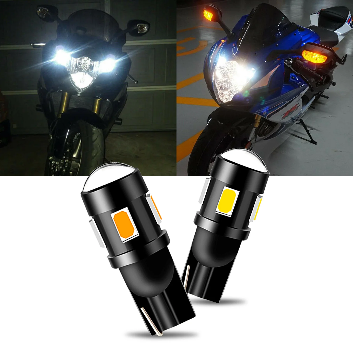 Bộ 2 Xi Nhan CANbus Trắng Đỏ Xanh Dương Dành Cho Xe Suzuki GSXR LED Xe Máy Vị Trí Đỗ Xe Thành Phố Đèn T10 194 W5W GSXR 600 GSXR 750 GSXR 1000