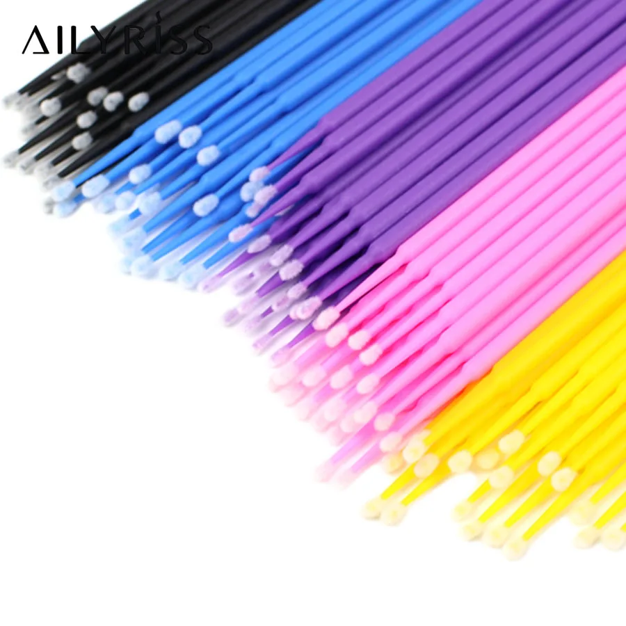 Cepillos desechables para pestañas, hisopo, 100 Uds., microcepillos, herramientas de extensión de pestañas, aplicadores de herramientas individuales para quitar pestañas
