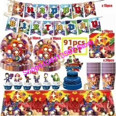 Соревновательные мобильные игры, принадлежности для дня рождения, украшения для вечеринки, одноразовые бумажные стаканчики, тарелки, набор посуды, баннер на день рождения, подарок для ребенка