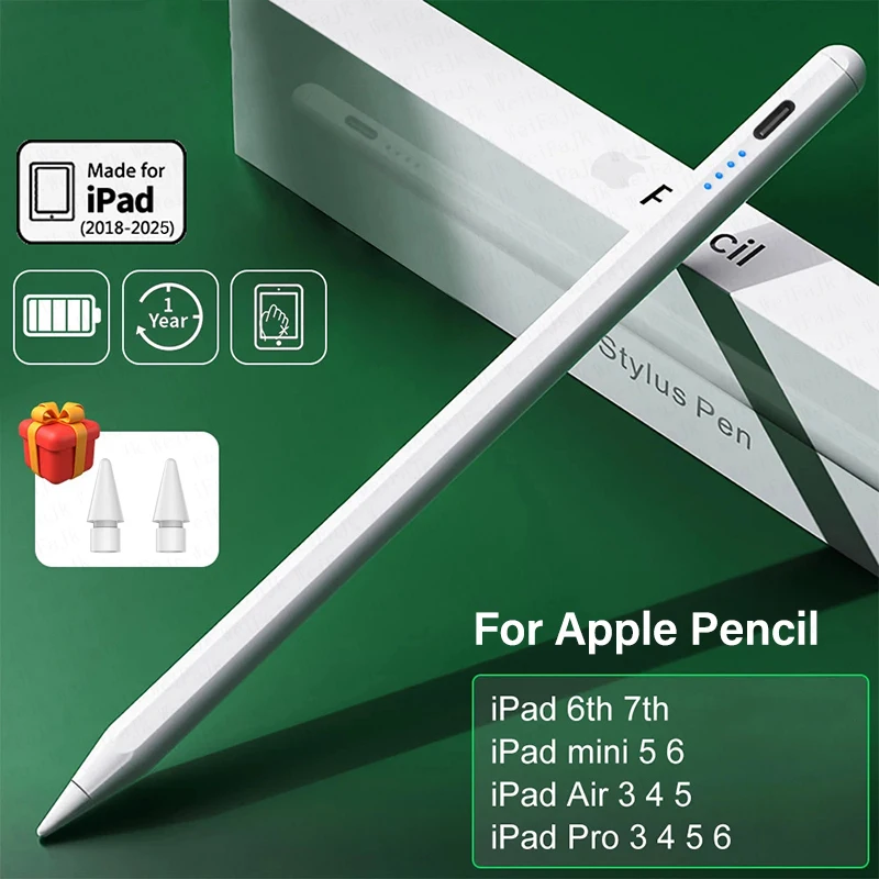 Оригинальный Apple Pencil 2-го поколения iPad Pencil 2 1 Стилус для iPad Pro 11 12,9 Air 5 7 8 9 10 th Mini 5 6 2018-2025 аксессуары