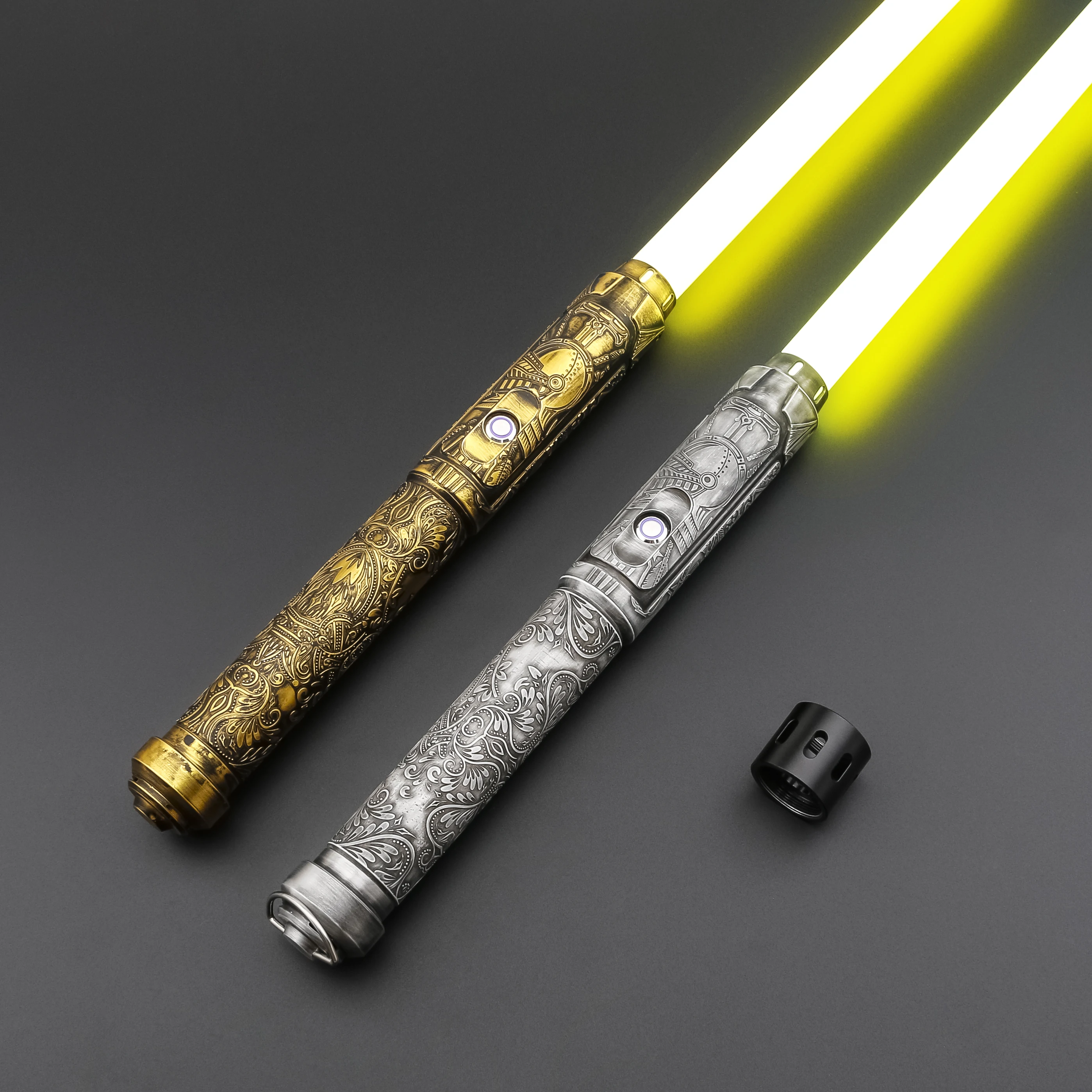 TXQSABER Heavy Dueling RGB/Neo Pixel Smooth Lightsaber สีเปลี่ยนโลหะ Hilt Lock up Blaster เลเซอร์ Jedi ดาบของเล่นเด็ก