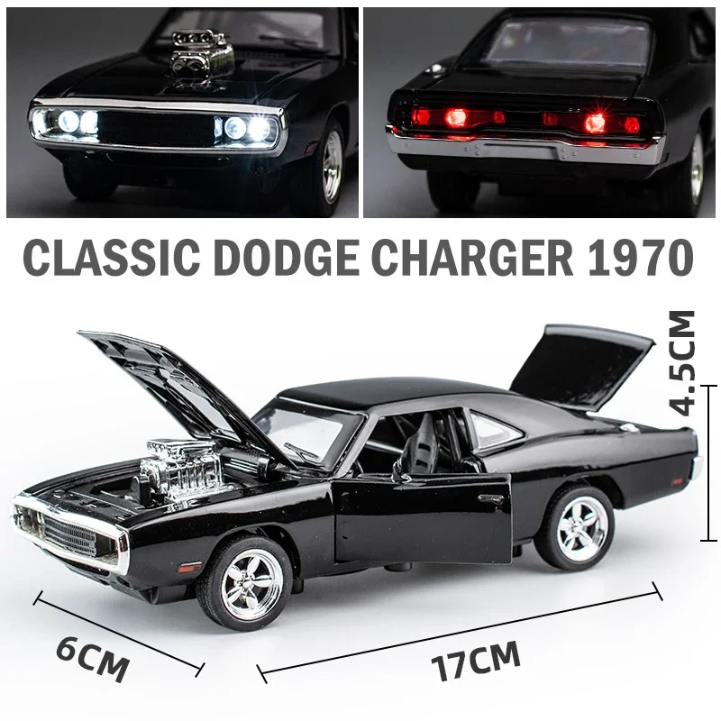 Symulacja 1:32 Dodge Charger 1970 Model Samochodu Sportowego ze Stopu Metalu, Autko z Napędem Pull Back, Luksusowy Samochód, Zabawka dla Dzieci, Prezent, Ozdoby
