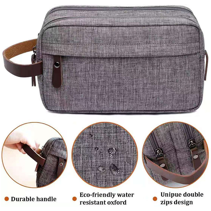 Foldable hanging men's travel large capacity promotional toiletries storage bag Oxford cloth waterproof makeup bag double layer