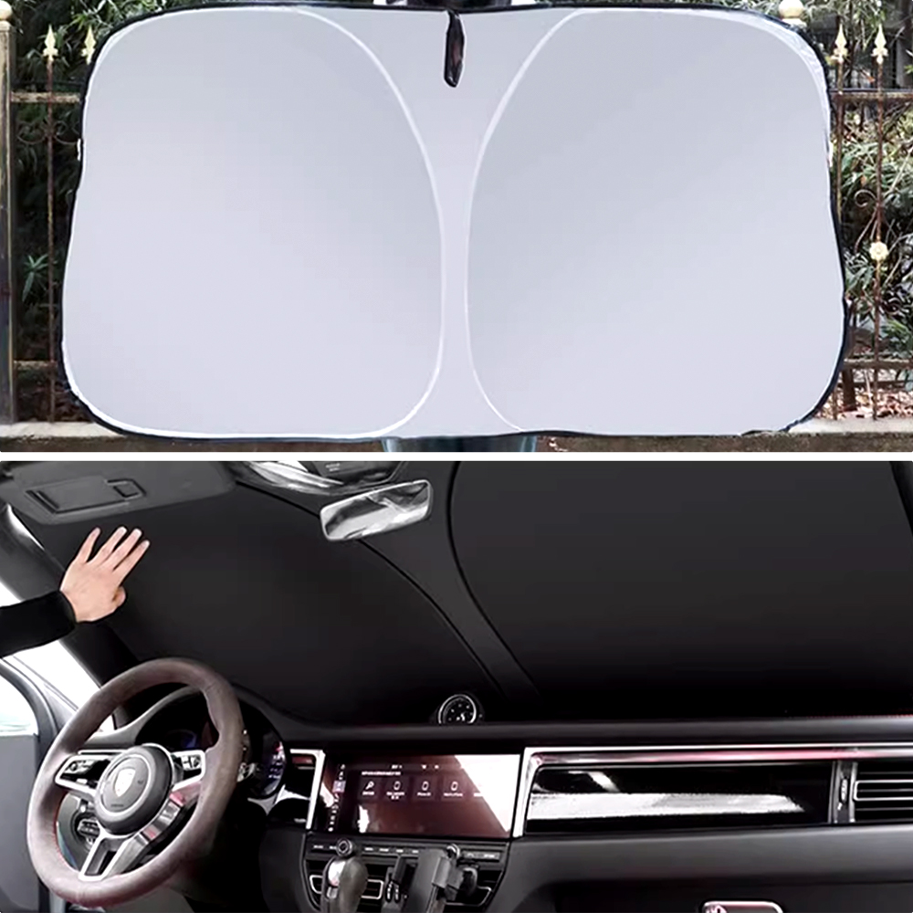 Pára-sol do carro guarda-sol pára-brisa dianteiro do carros com 360 ° Pára-sol de carro com alça dobrável de rotação para proteção externa de verão