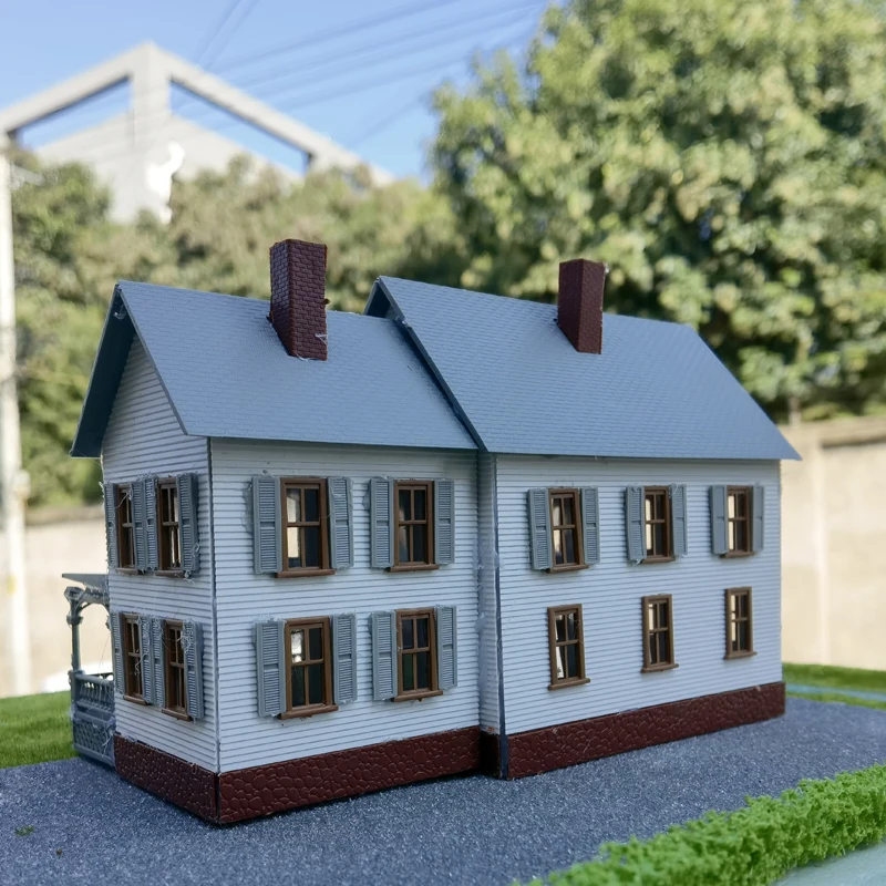 1:87 Scale Model Dwelling House Kit European American Style Model shopping Supermarket Building Scale Model Train Railway Layout