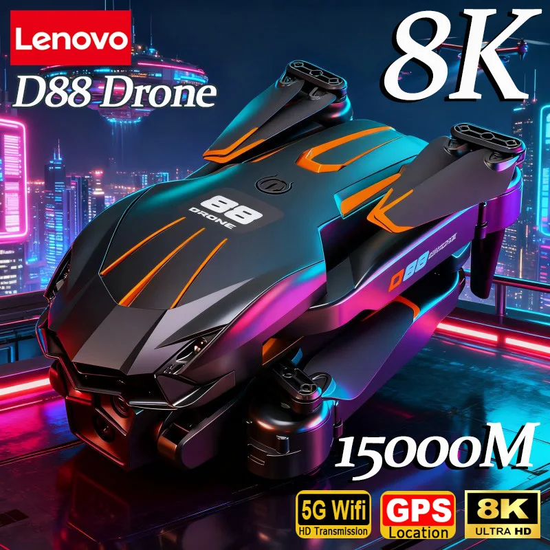 D88 drone hd 8k câmera dupla profissional fotografia aérea fluxo óptico pairando gesto tiro dobrável quadcopter ﻿ Novo
