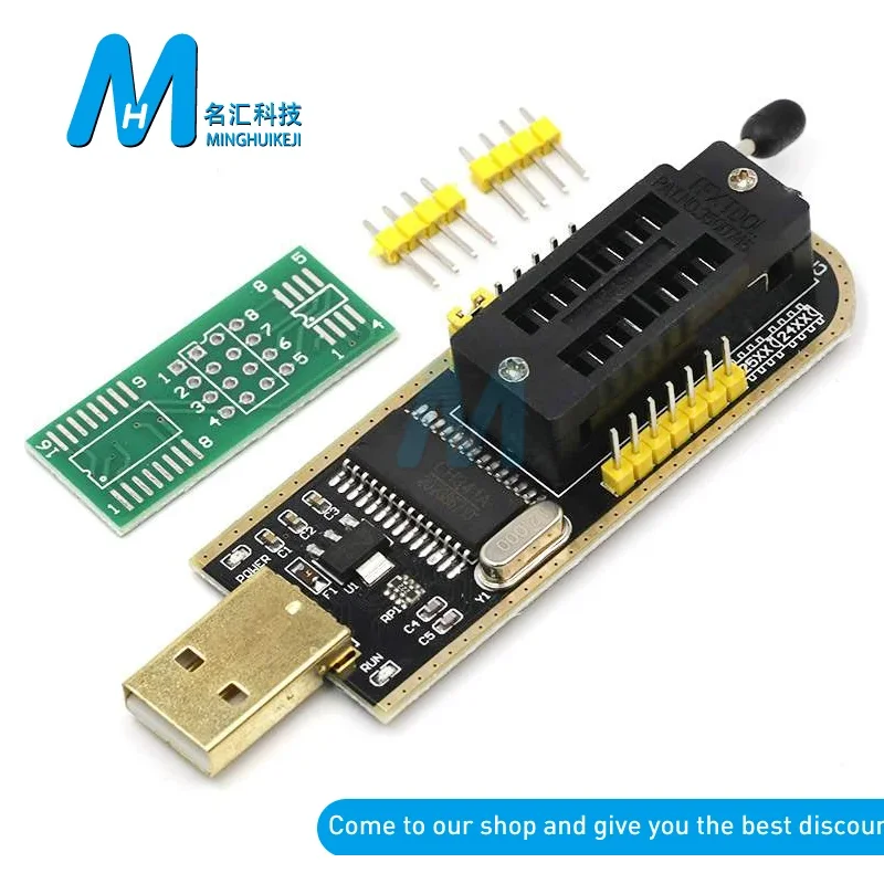 CH341A CH341 24 25 Series EEPROM Flash BIOS programador USB con Software y controlador + Clip de prueba SOIC8 SOP8 para EEPROM 93/25/24CXX