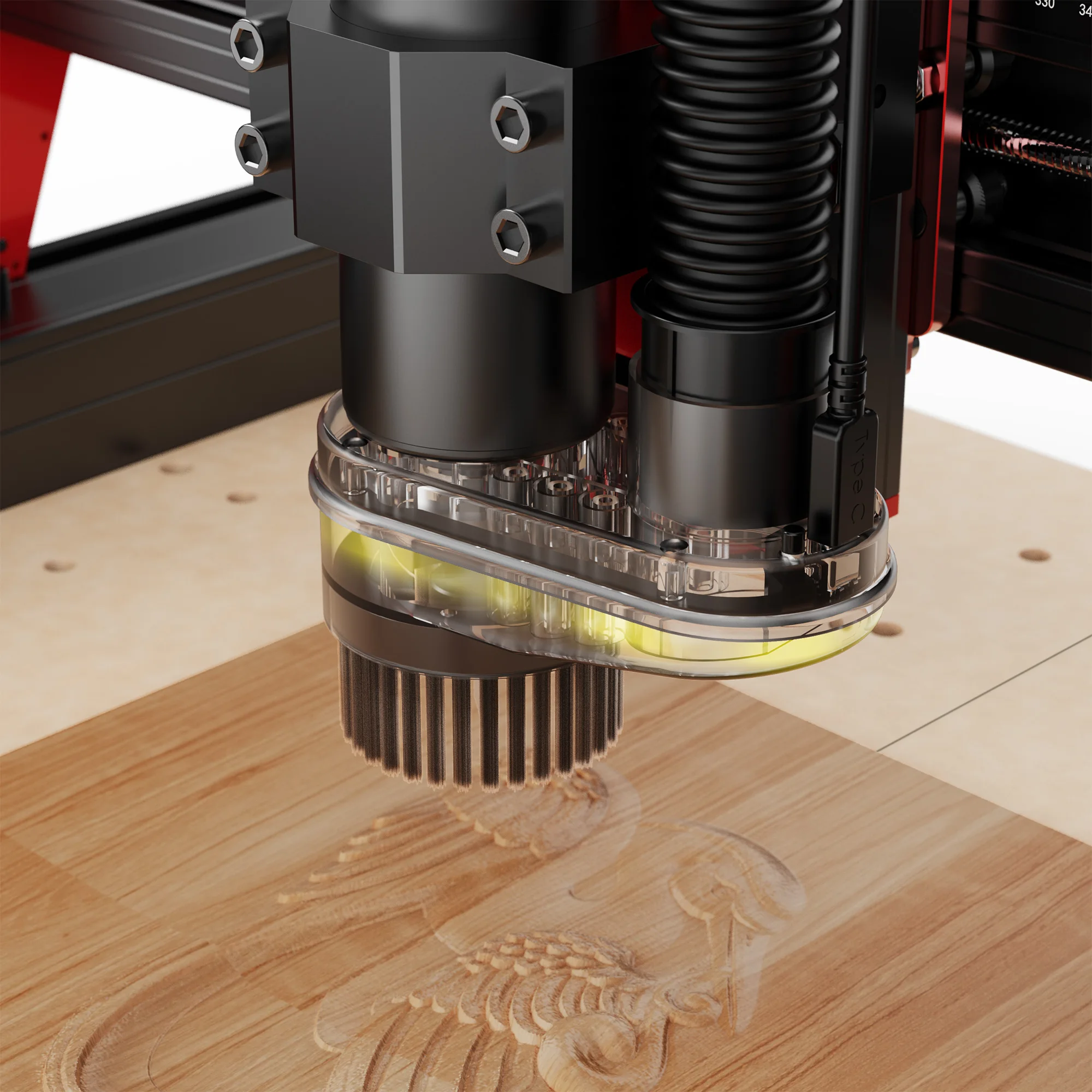 Twotrees TTC450/TTC450 PRO Brush Vacuum Cleaner For CNC Router Milling Engraving Machine 775 and 500W Spindle Motor