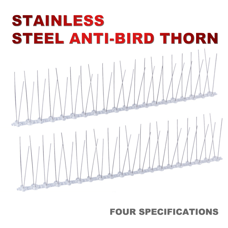 25/50 ซม.สแตนเลส BIRD Thorn Garden Orchard รั้ว Spikes Catcher Repeller Anti-Theft Pigeon เล็บฐานพลาสติก