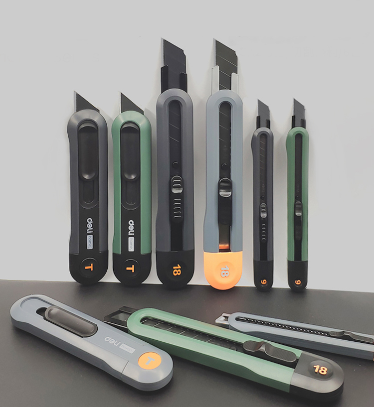 Deli 3pc Set Coltello multiuso Coltello da intaglio artistico Taglierina Materiale scolastico Strumenti di taglio Carta da parati Cancelleria Consegna espressa Coltello sicuro