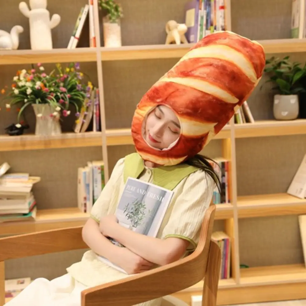 Creative Plush Funny Toast หมวกนุ่มน่ารักขนมปังหมวก Photo Props Plush Toast หมวกปาร์ตี้