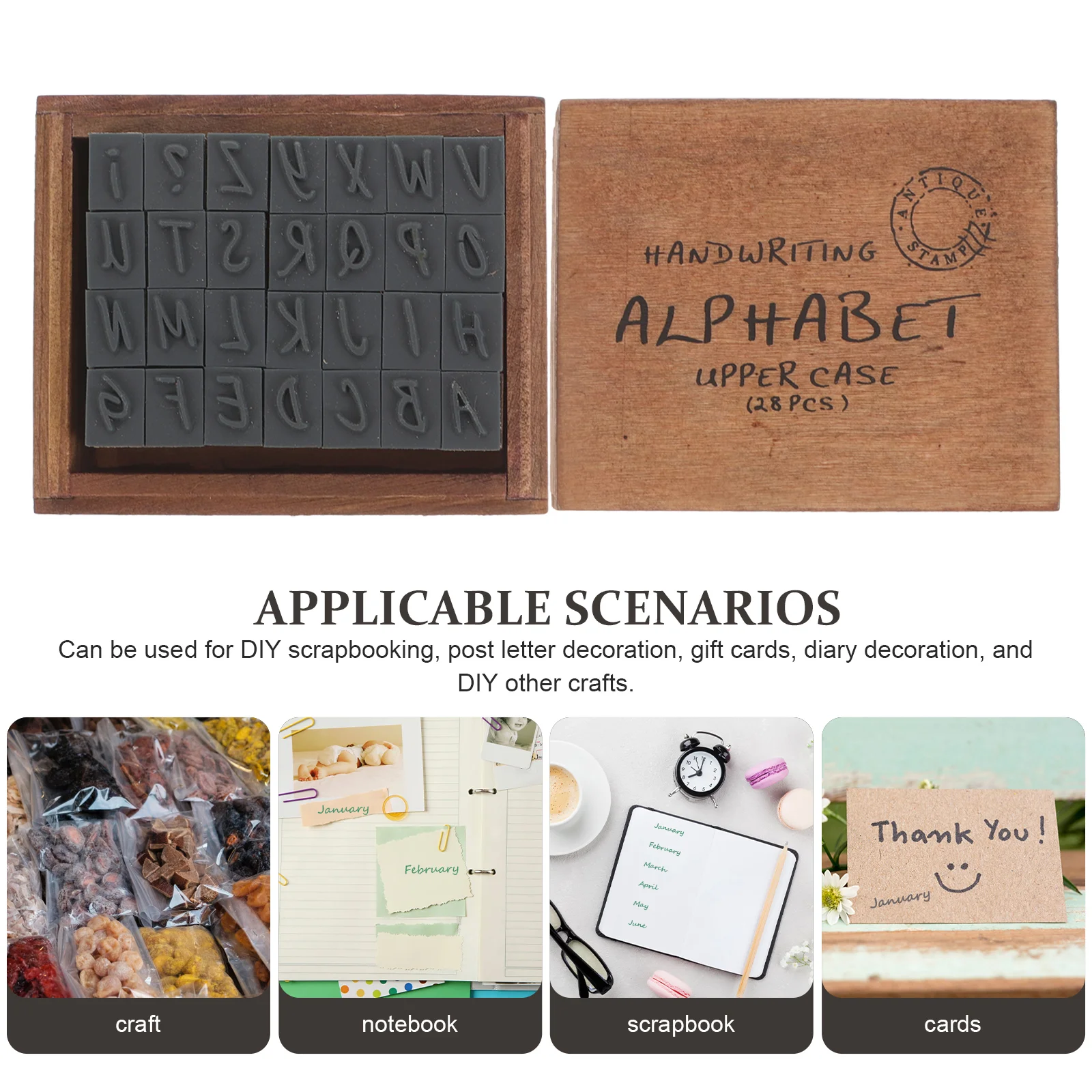 ヴィンテージレターシールスタンプ工芸品レトロ木製木製郵便番号 DIY アルファベット粘土ミニ