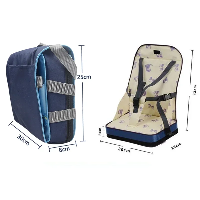 Assento dobrável para bebês - Assento de jantar portátil para crianças com almofada para cadeira alta Bolsa para cadeira infantil perfeita para viagens e uso doméstico