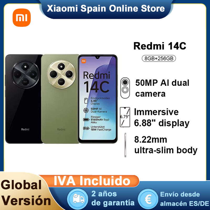 Smartphone Xiaomi Redmi 14C NFC MediaTek Helio G81-Ultra 6,88 schermo 120 Hz doppia fotocamera con IA 50 MP