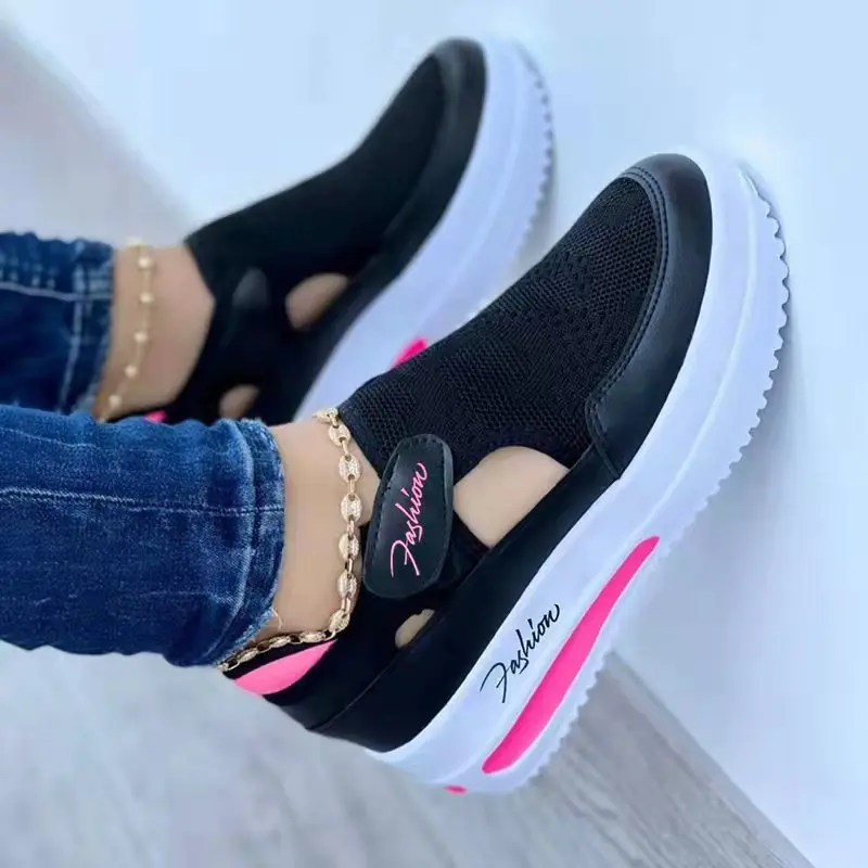 Zapatillas de deporte con plataforma para Mujer, zapatos vulcanizados informales y transpirables con diseño deportivo, calzado de tenis a la moda para Mujer 2023