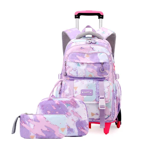 School Trolley Bag for Teenager Girls School Wheeld Bag for Girls School Wheeled Backpack Set Girls Travel Rolling Bag On Wheels