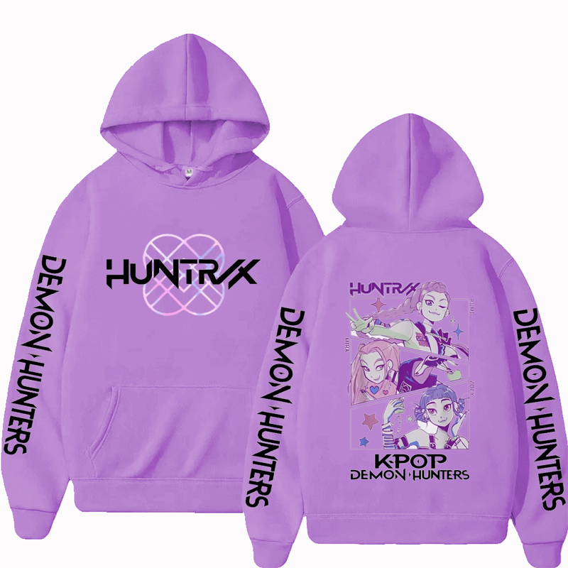 Anime K-Pop Demon Hunters Moletom com capuz Harajuku Hip Hop pulôver tops moletom presente para mulheres e homens